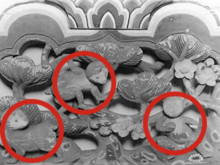 西本宮楼門　蟇股（かえるまた）の画像